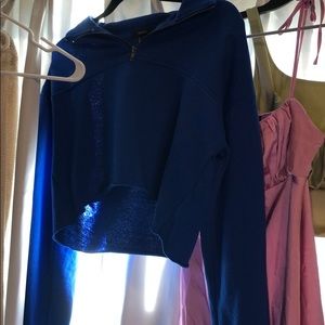 Blue cropped forever 21 sweatshirt
